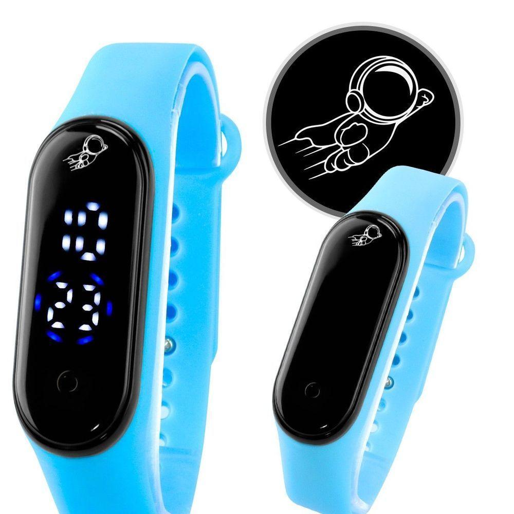 Relogio Digital Infantil Prova Dagua Bracelete Ajustavel Azul Bebe Criança Adolescente - 1