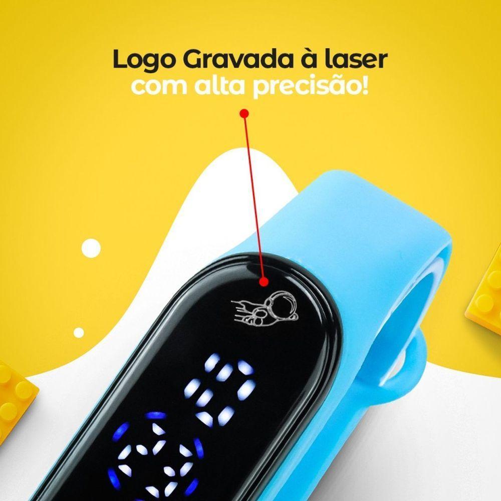 Relogio Digital Infantil Prova Dagua Bracelete Ajustavel Azul Bebe Criança Adolescente - 5