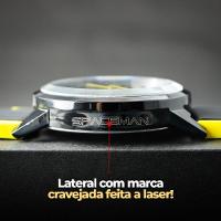 Relogio Aço Inox Silicone Preto Analogico Casual Grande Social - 3