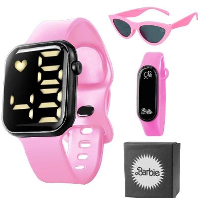 Relogio Digital Barbie Prova Dagua Rosa + Caixa Original Qualidade Premium Led Menina Data