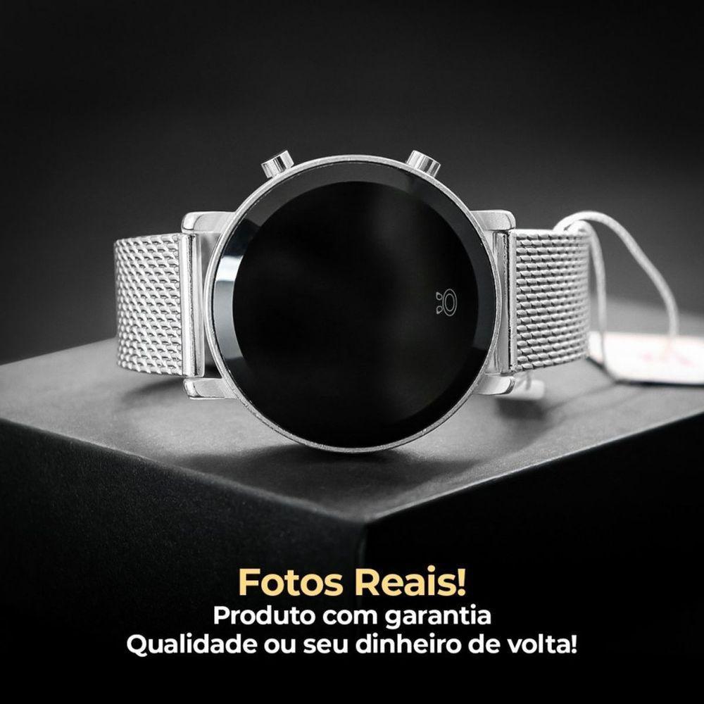 Relogio Dourado Led Aço + Relogio Digital Feminino Silicone Pulseira Ajustavel Casual - 2