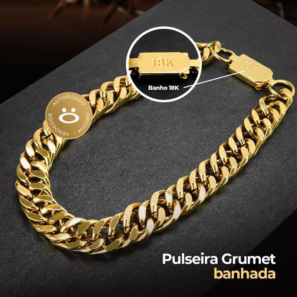 Relogio Aço Banhado Ouro + Crucifixo + Pulseira Pesado Casual Grande Robusto - 4