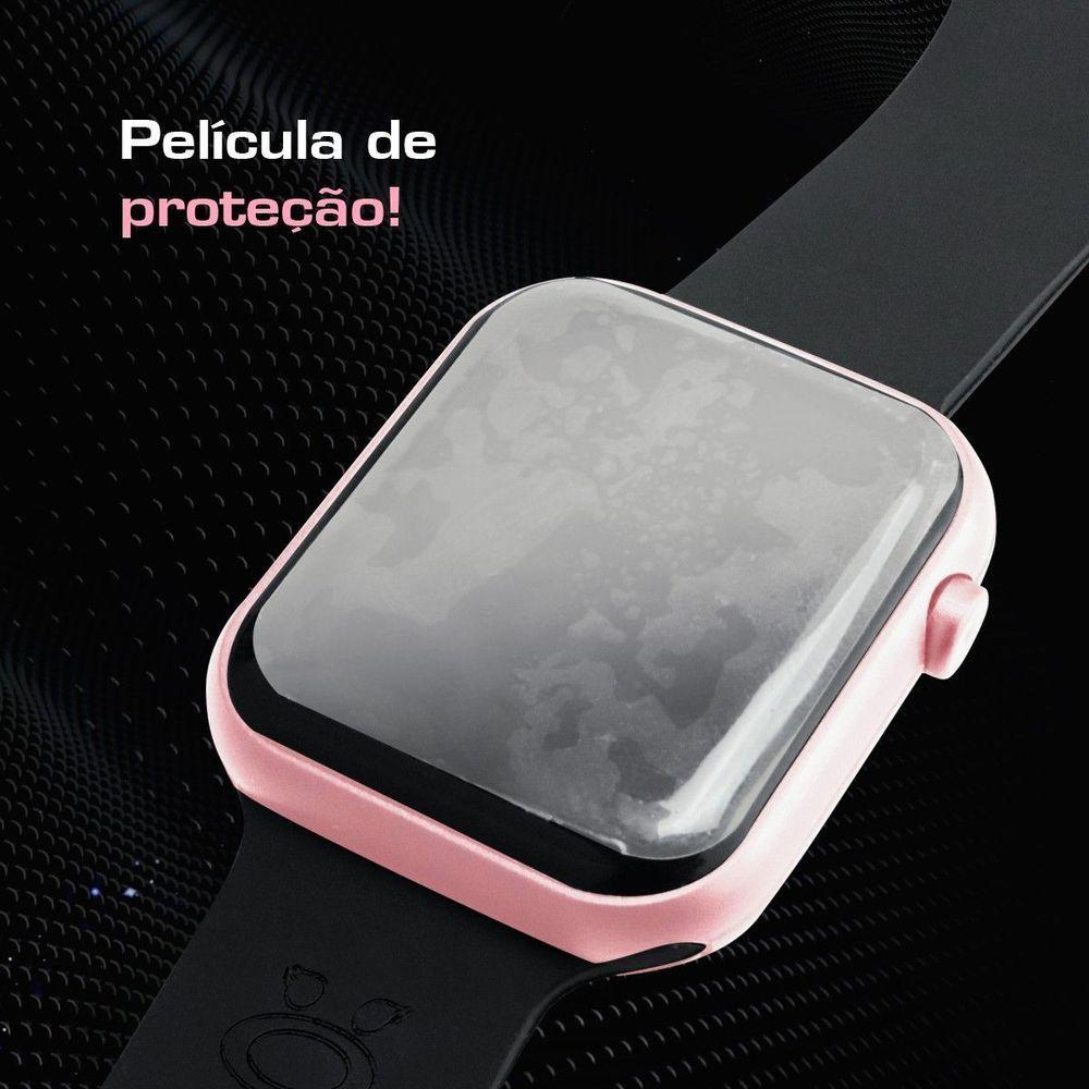 Relogio Prova Dagua Digital Rosa Silicone Feminino Led Ajustavel Moda - 9