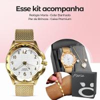 Relogio Feminino Aço Prova Dagua Pulseira Colar Silicone Casual Coração Presente Moda - 2