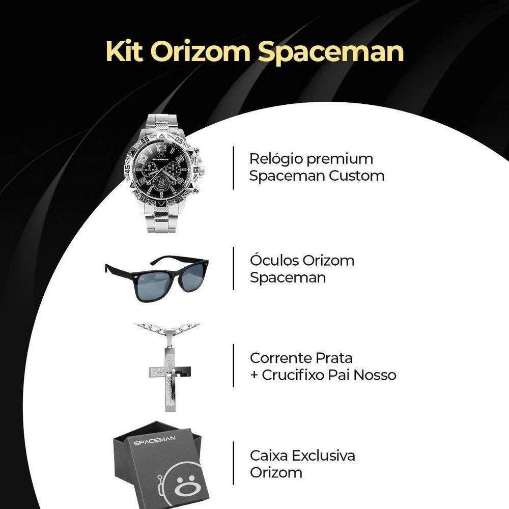 Relogio Masculino Aço Inox + Cordão + Oculos Proteção Uv Garnde Grande Casual Analogico - 8