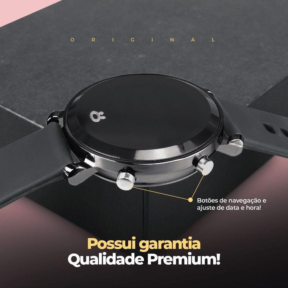 Relogio Feminino Digital Aço Inox Qualidade Premium Caixa Presente Preto Led Original - 4