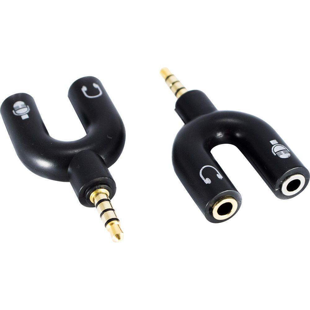 Adaptador P2 4c X 2j2 Estéreo Níquel Adap0066 Preto Storm - Pct - 10 - 2