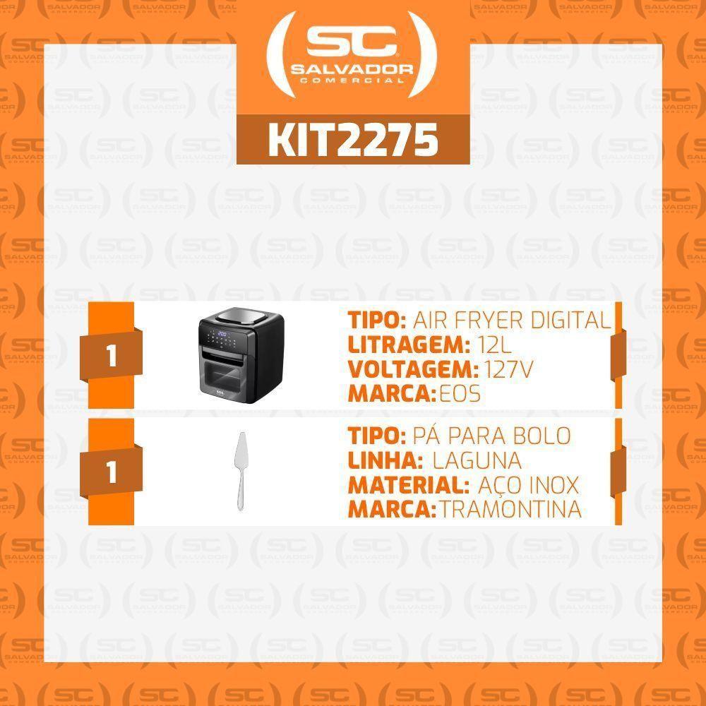 Conjunto Fritadeira Air Fryer Digital Eaf12t 127v Eos E Pá Para Bolo Laguna Tramontina 127v - 4