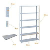 Estante Leve De Metal Reforçada 30 Cm 6 Níveis 25kg Por Bandeja - Sa Gôndolas - 2