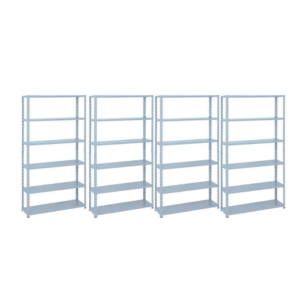 Kit - 4 Estantes Leve De Metal Reforçada 40 Cm 6 Níveis 25kg Por Bandeja - Sa Gôndolas - 1