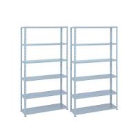 Kit - 2 Estantes Leve De Metal Reforçada 40 Cm 6 Níveis 25kg Por Bandeja - Sa Gôndolas - 1