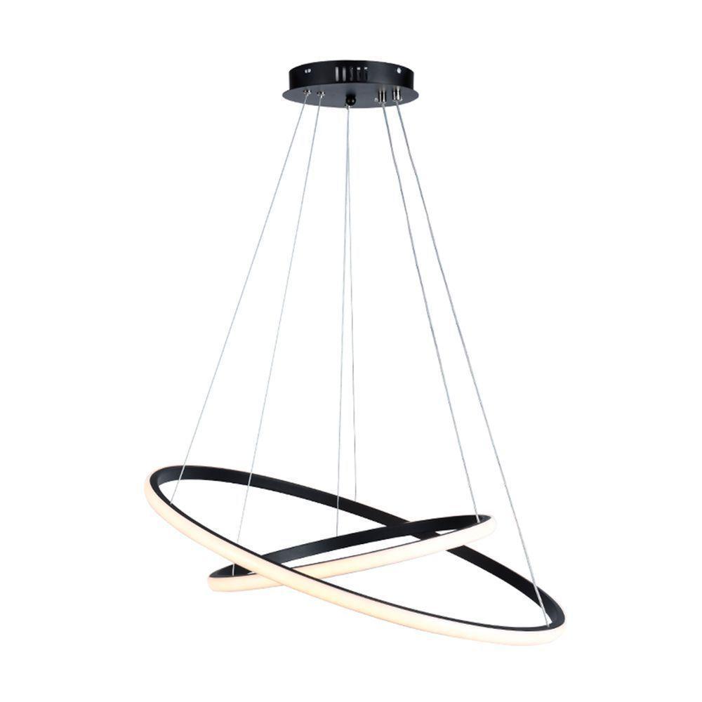 Lustre Pendente Taschibra Design Montreal 35w Led 60cm Luz Quente 3000k Bivolt Preto - 1