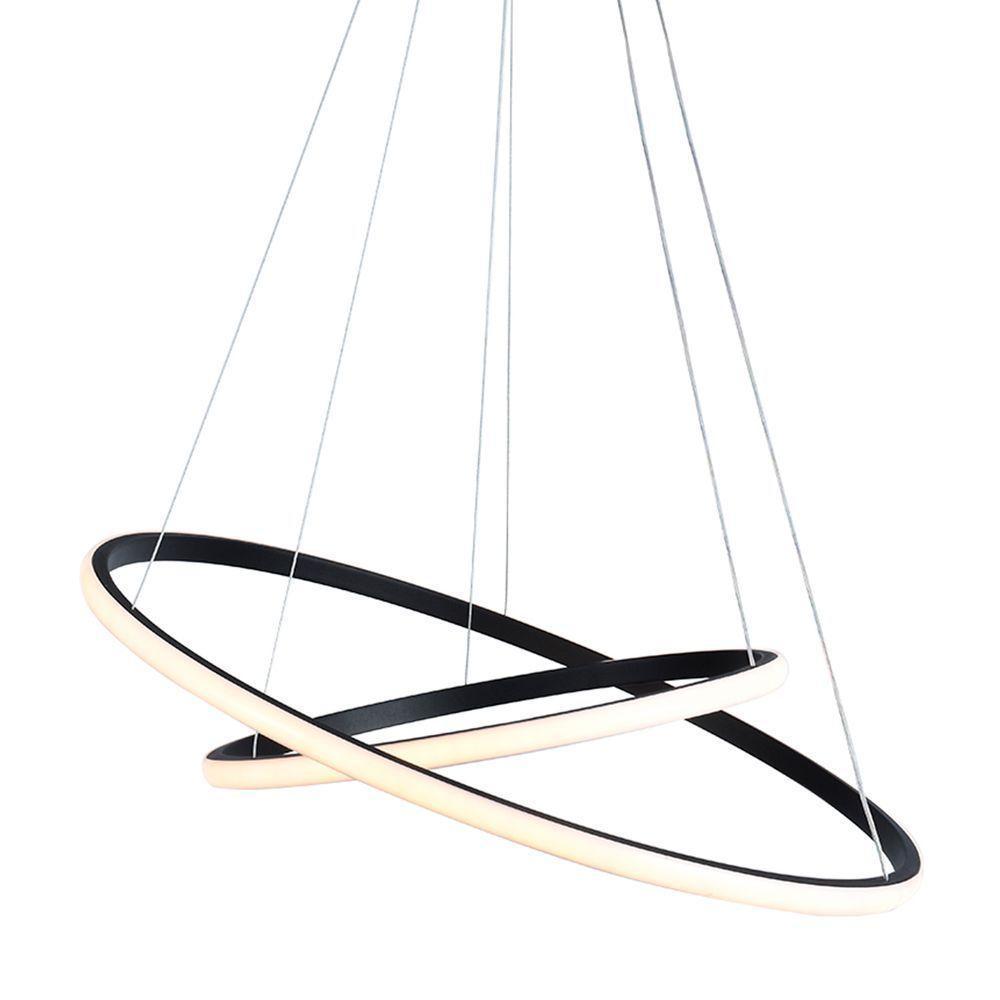 Lustre Pendente Taschibra Design Montreal 35w Led 60cm Luz Quente 3000k Bivolt Preto - 2