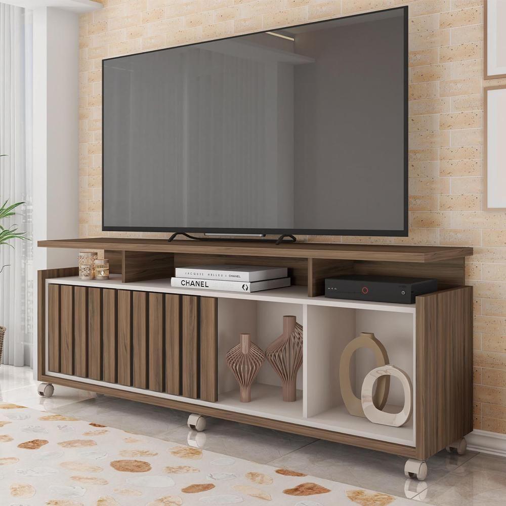 Bancada Rack Para Tv Até 65 Polegadas Stars Marrom Caemmun - 1