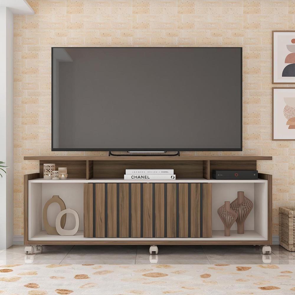 Bancada Rack Para Tv Até 65 Polegadas Stars Marrom Caemmun - 2