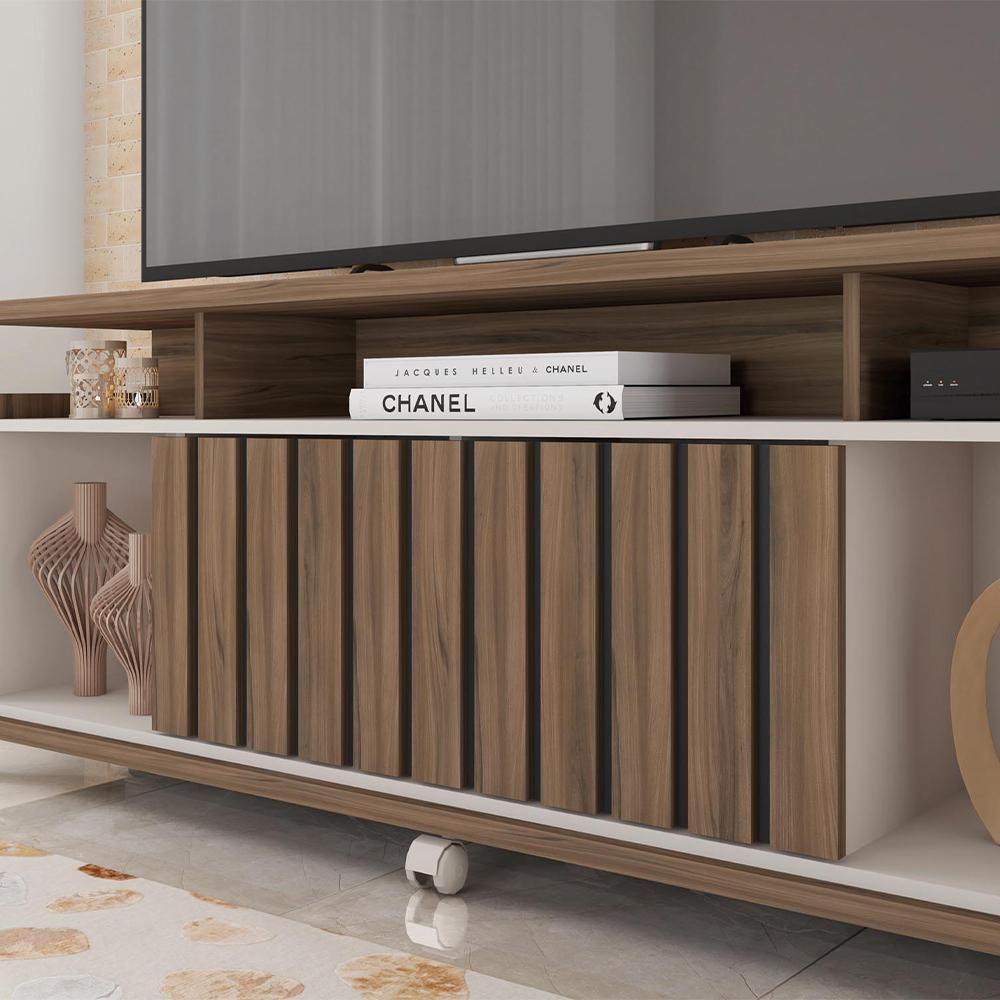 Bancada Rack Para Tv Até 65 Polegadas Stars Marrom Caemmun - 5