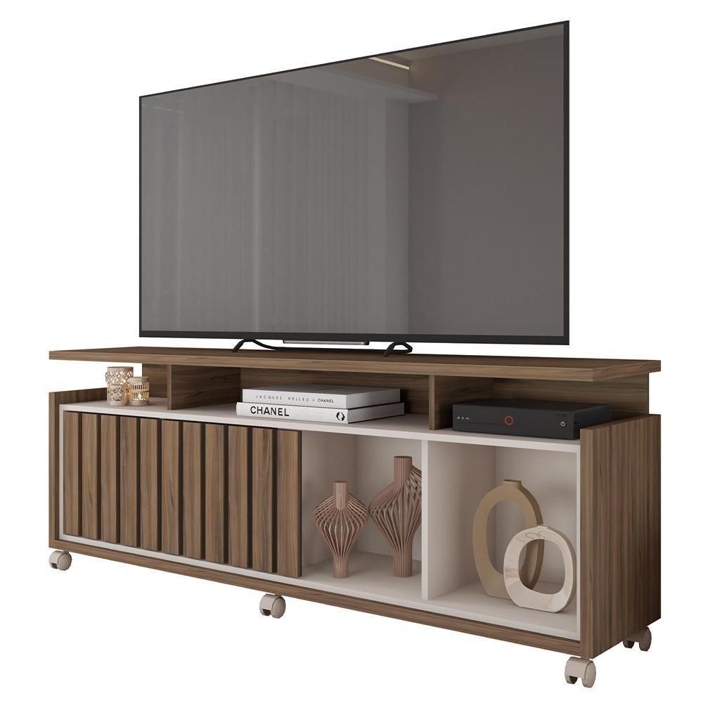 Bancada Rack Para Tv Até 65 Polegadas Stars Marrom Caemmun - 6