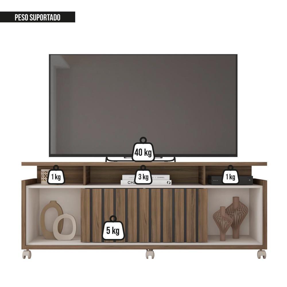 Bancada Rack Para Tv Até 65 Polegadas Stars Marrom Caemmun - 8