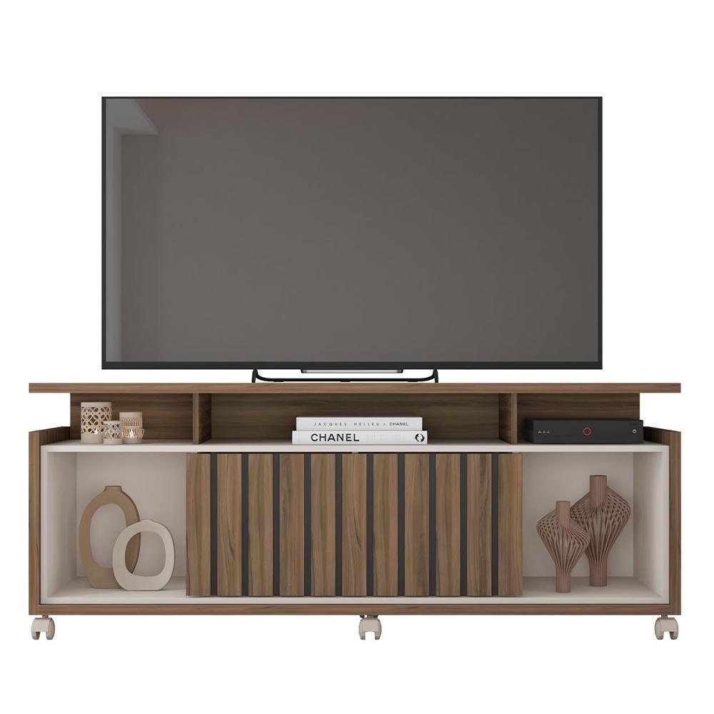 Bancada Rack Para Tv Até 65 Polegadas Stars Marrom Caemmun - 9