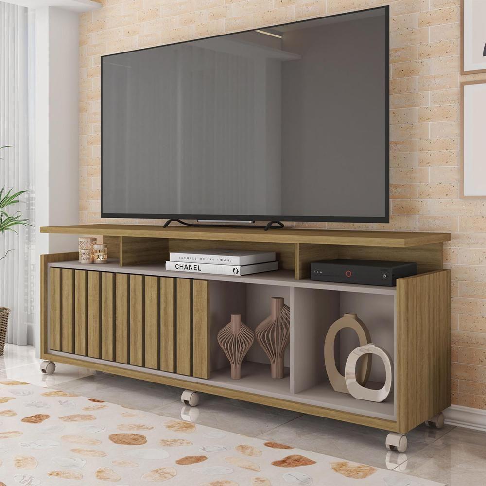 Rack Bancada Para Tv Até 65 Polegadas Stars Marrom Caemmun - 1