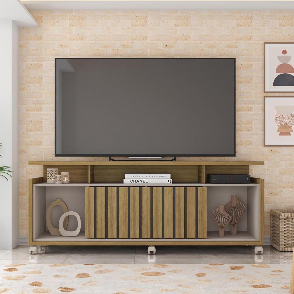 Rack Bancada Para Tv Até 65 Polegadas Stars Marrom Caemmun - 2