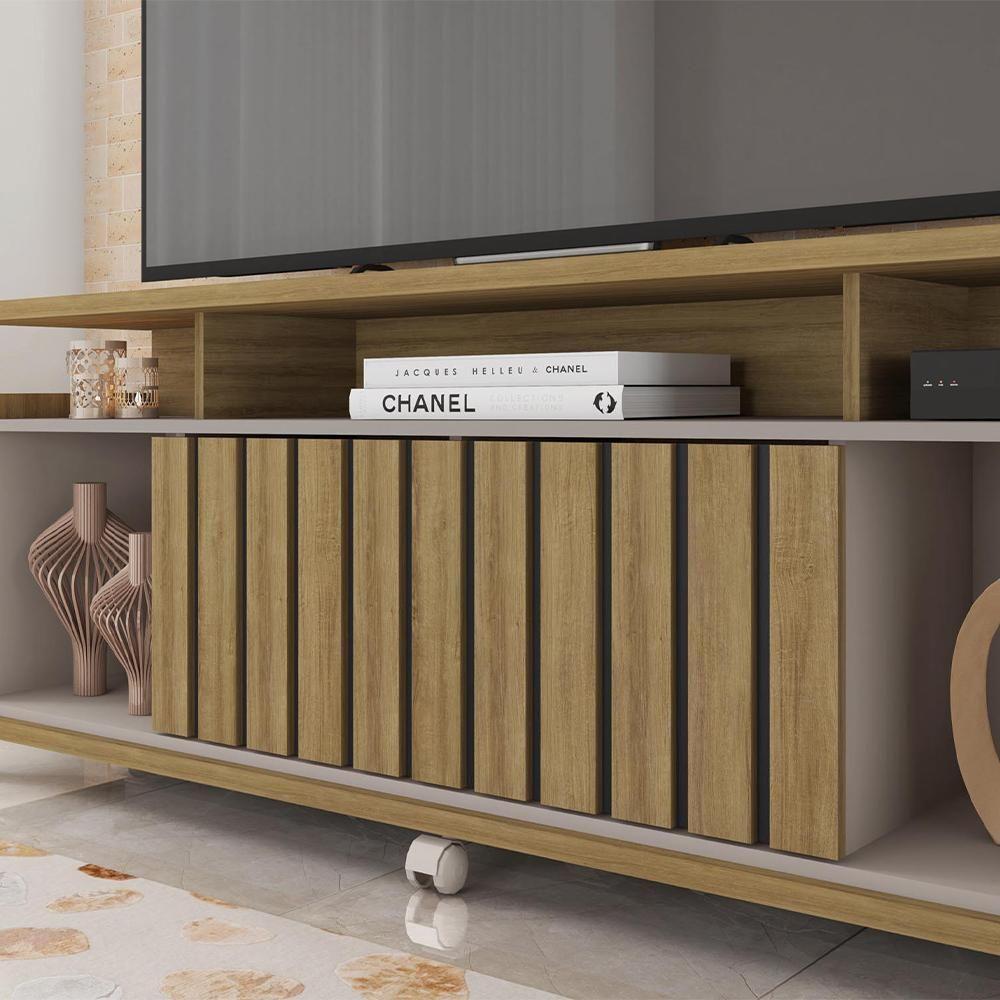 Rack Bancada Para Tv Até 65 Polegadas Stars Marrom Caemmun - 7