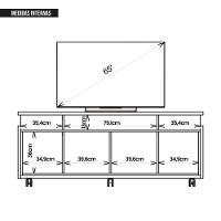 Rack Bancada Para Tv Até 65 Polegadas Stars Marrom Caemmun