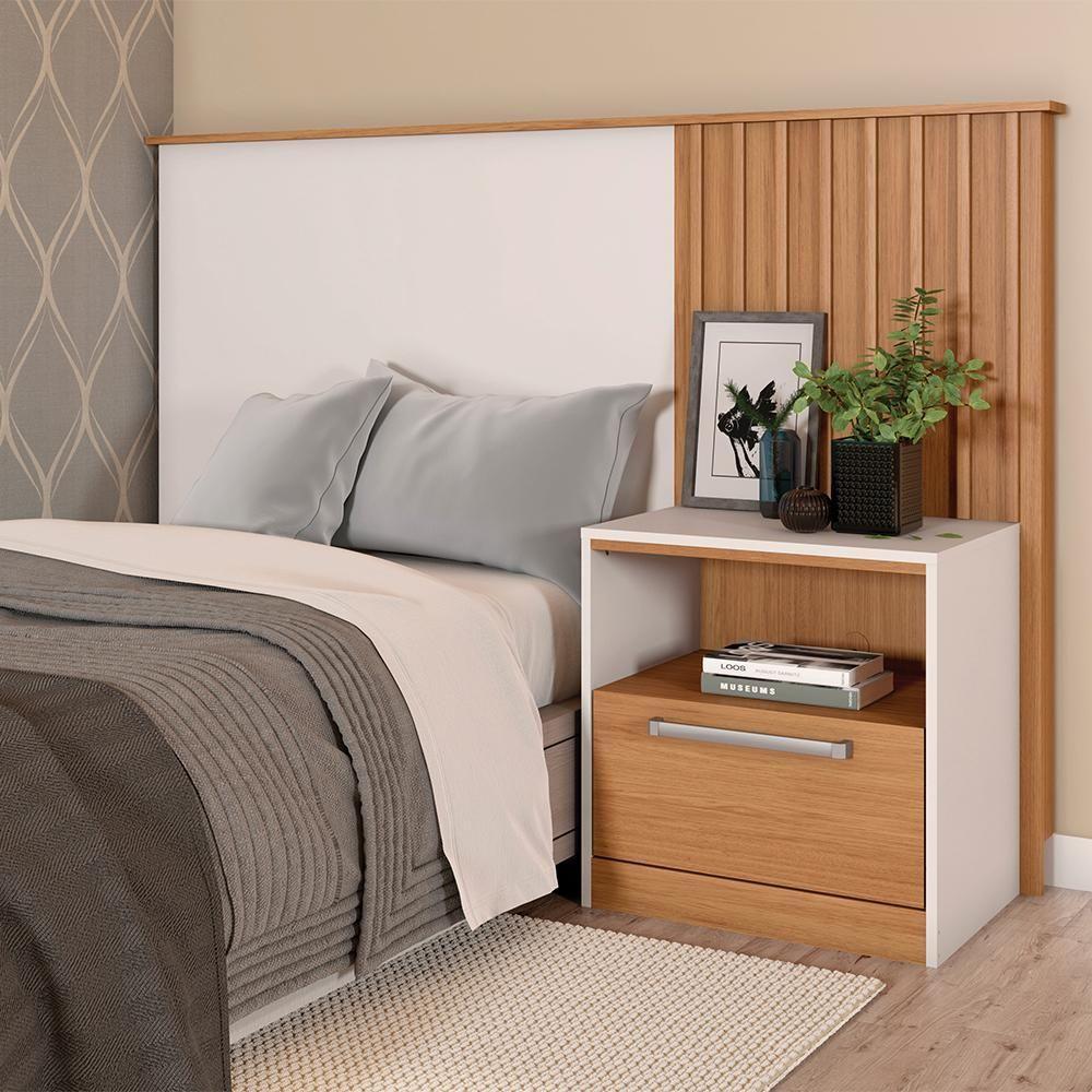 Cabeceira Para Cama De Solteiro Marrom Oberon Caemmun - 1