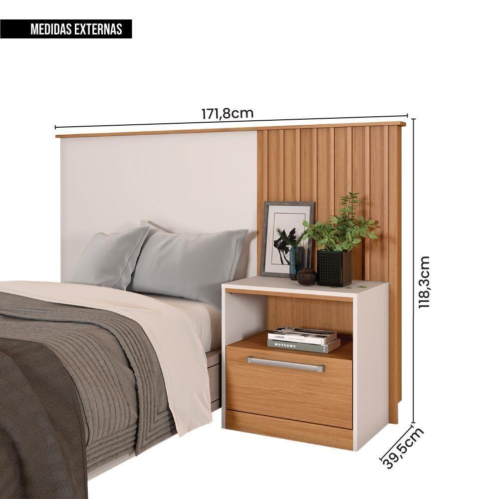 Cabeceira Para Cama De Solteiro Marrom Oberon Caemmun - 4