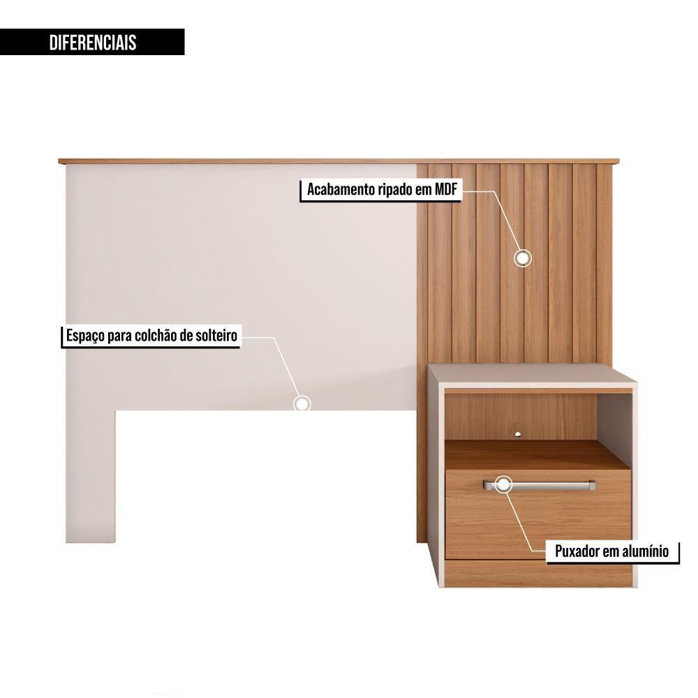 Cabeceira Para Cama De Solteiro Marrom Oberon Caemmun - 5