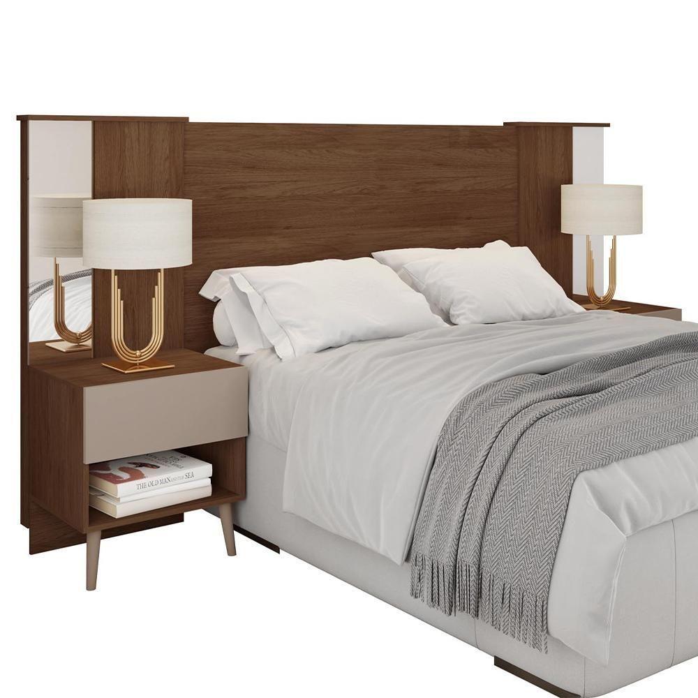Cabeceira Para Cama Casal Extensível Reflex Marrom Caemmun - 1