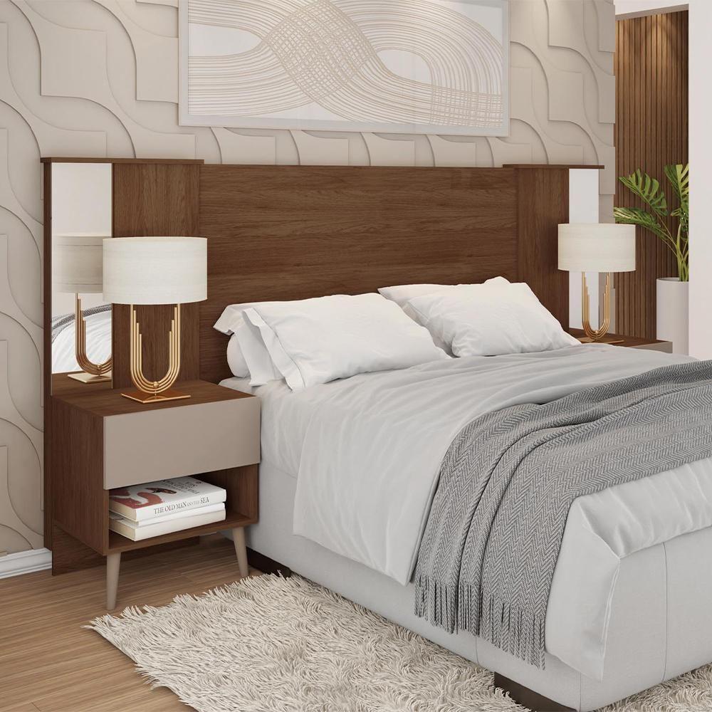 Cabeceira Para Cama Casal Extensível Reflex Marrom Caemmun - 2