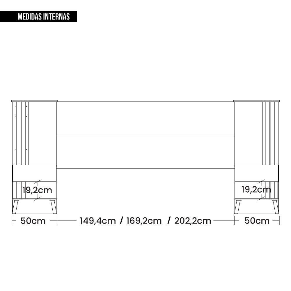 Cabeceira Para Cama Casal Extensível Reflex Marrom Caemmun - 5