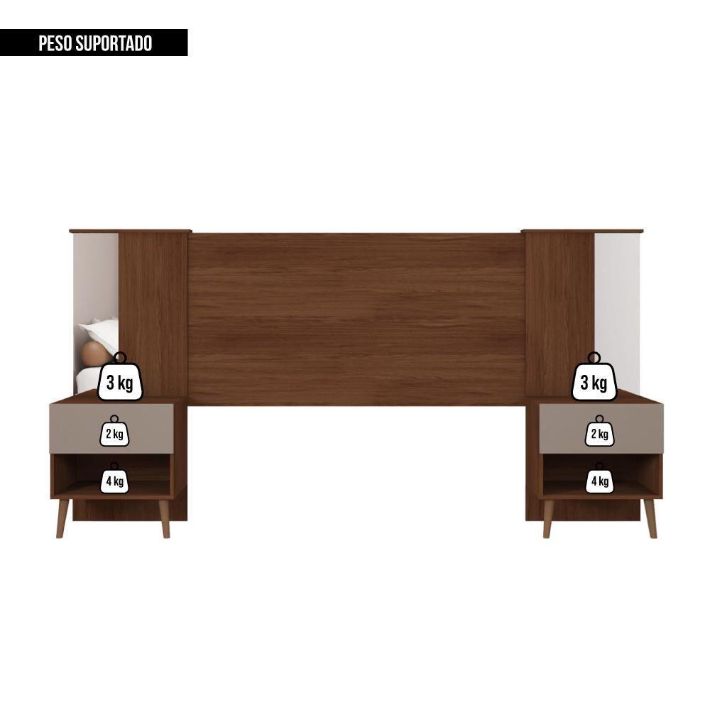 Cabeceira Para Cama Casal Extensível Reflex Marrom Caemmun - 6