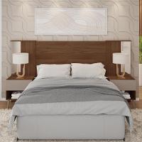 Cabeceira Para Cama Casal Extensível Reflex Marrom Caemmun - 3