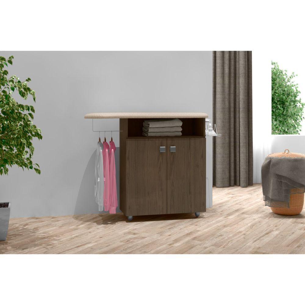 Passadeira De Roupas Com Armário 2 Portas Bianca Max Castanho - 1