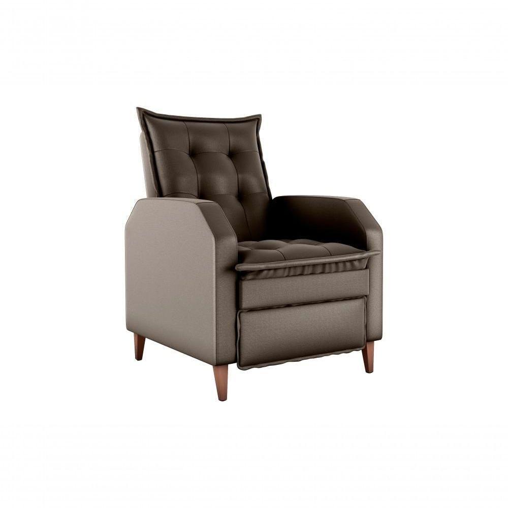 Poltrona Papai Reclinável Sala Mx 65 Yaris Veludo Marrom Matrix Original - 1