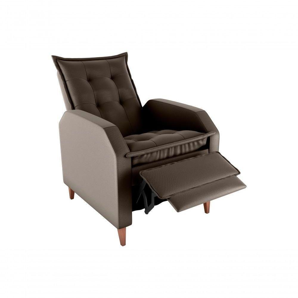 Poltrona Papai Reclinável Sala Mx 65 Yaris Veludo Marrom Matrix Original - 2