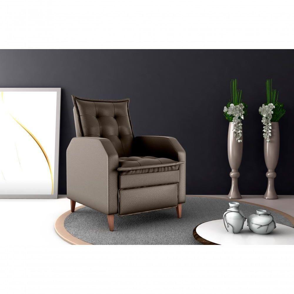 Poltrona Papai Reclinável Sala Mx 65 Yaris Veludo Marrom Matrix Original - 4