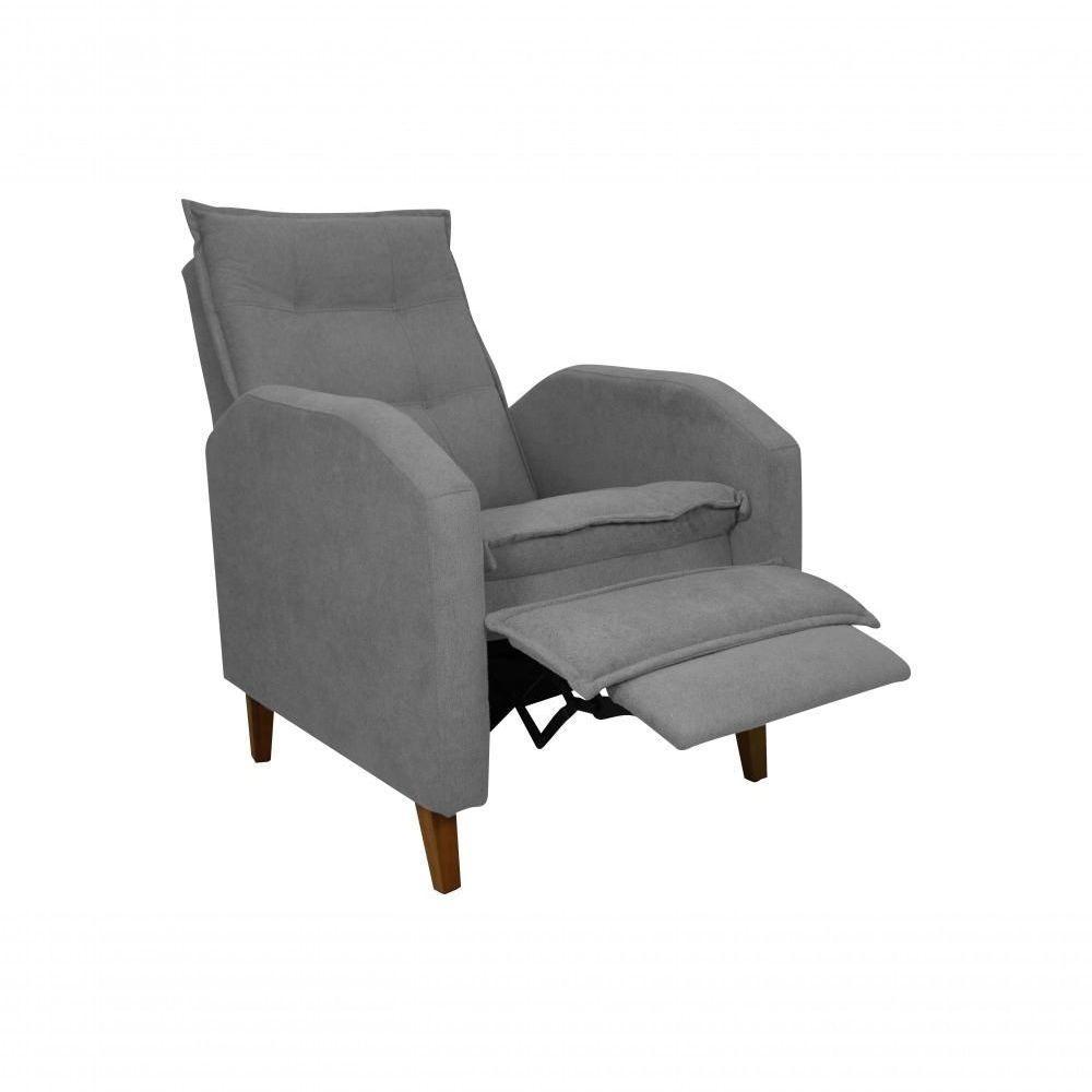 Poltrona Papai Reclinável Sala Mx 65 Yaris Buclê Cinza Matrix Original - 2