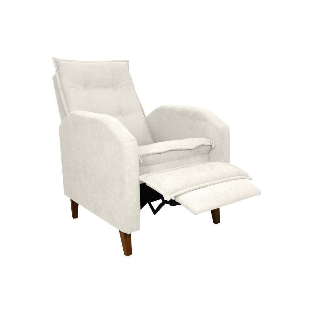 Poltrona Papai Reclinável Sala Mx 65 Yaris Buclê Bege Matrix Original - 2