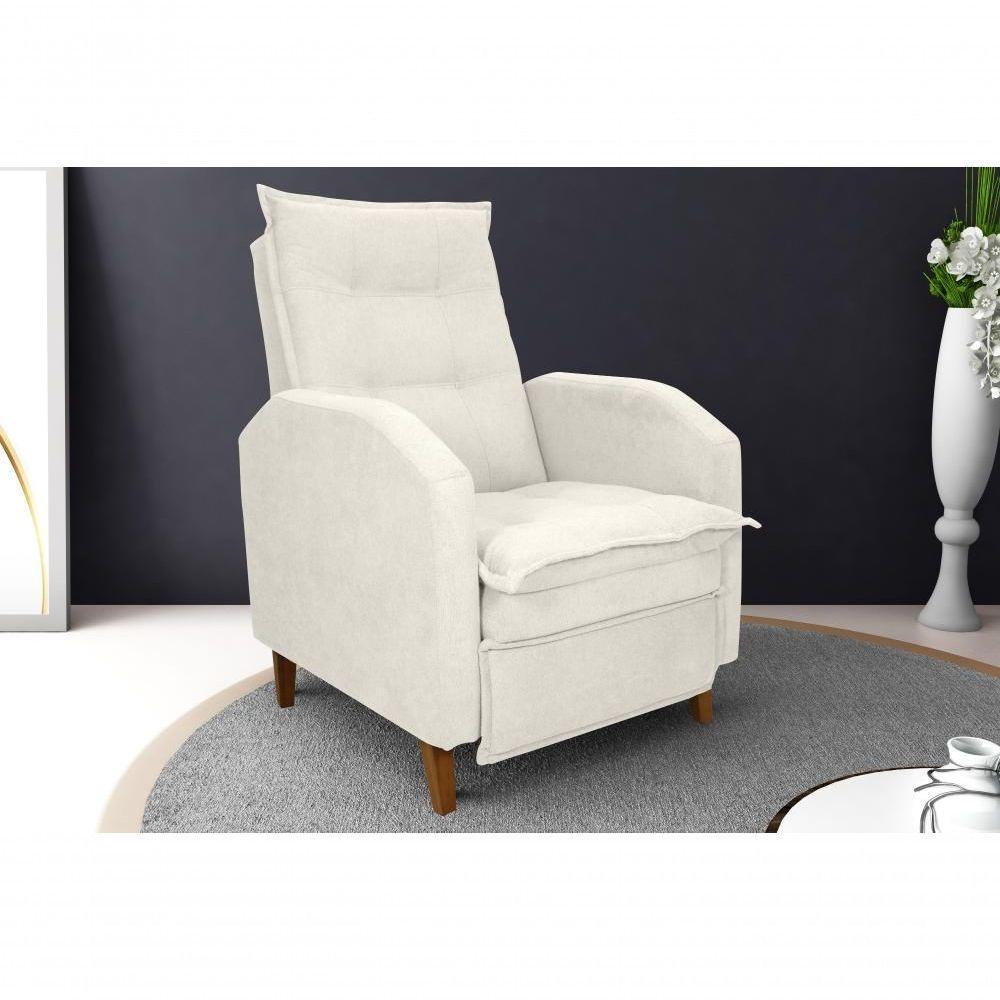 Poltrona Papai Reclinável Sala Mx 65 Yaris Buclê Bege Matrix Original - 4