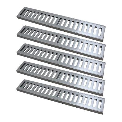 Kit 5 Ralo Grelha Linear Caixilho Alumínio Escovado 10x50cm