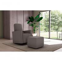 Poltrona Amamentação Com Balanço + Puff Veludo Capuccino Matrix Annecy - 2