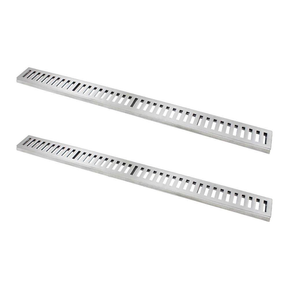 Kit 2 Ralo Grelha Linear Caixilho Alumínio Polido 20x100cm - 1