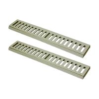 Kit 2 Ralo Grelha Linear Caixilho Em Alumínio Bege 15x50cm - 1