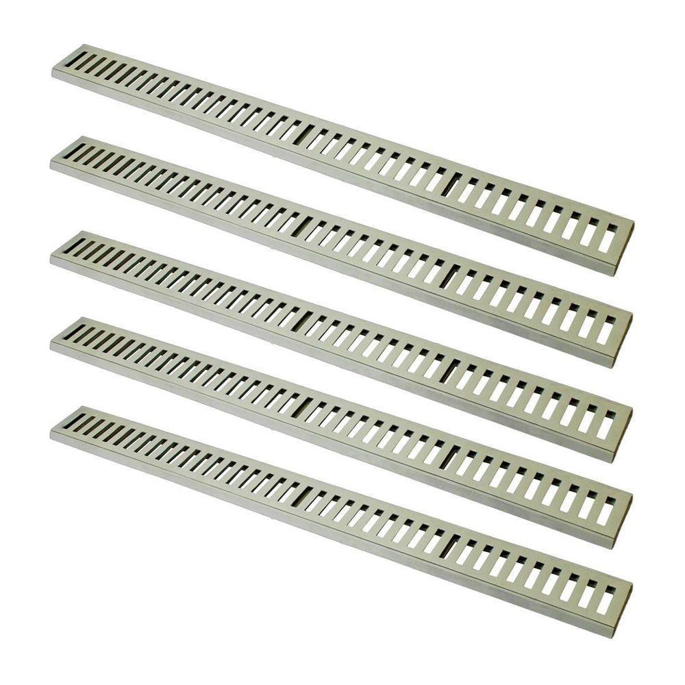 Kit 5 Ralo Grelha Linear Caixilho Em Alumínio Bege 20x100cm - 1