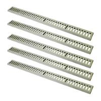 Kit 5 Ralo Grelha Linear Caixilho Em Alumínio Bege 20x100cm - 1