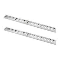 Kit 2 Ralo Grelha Linear Caixilho Alumínio Escovado 10x100cm - 1