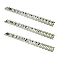 Kit 3 Ralo Grelha Linear Caixilho Em Alumínio Bege 10x100cm - 1